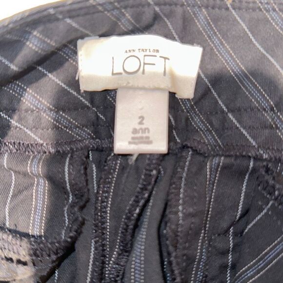 Ann Taylor Loft Ann Ladies Size 2 Stripes Capri Black & White Pants - Picture 4 of 11